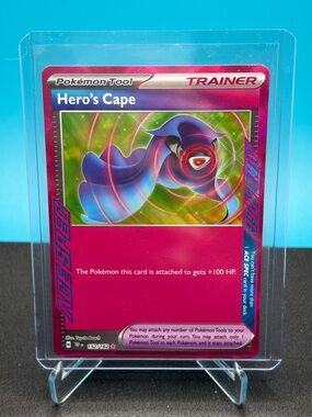 Rare Pokemon Trainer Hero's Cape Holographic Card